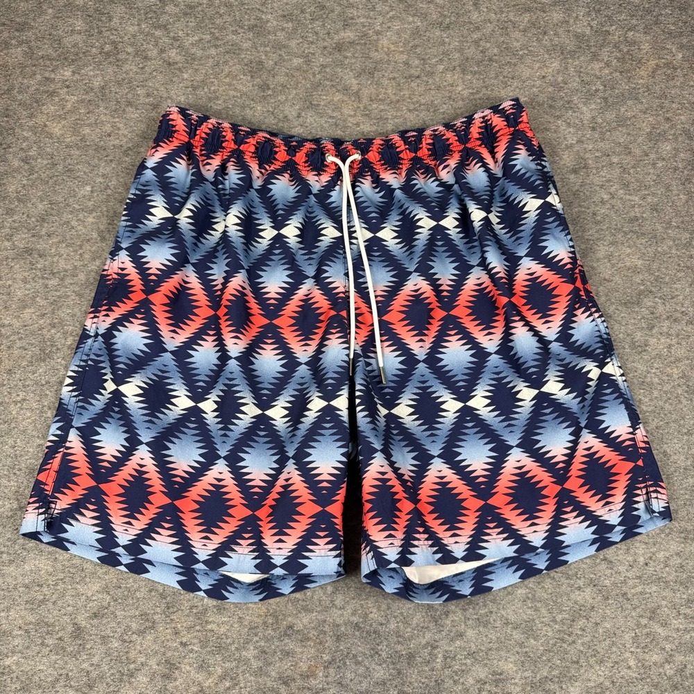 Lands End Swim Trunks 9" Lined Aztec Mens XL